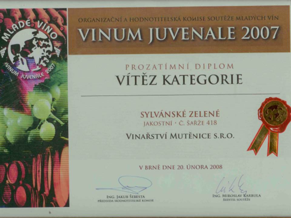 Medaile Vinum Juvenale 2007